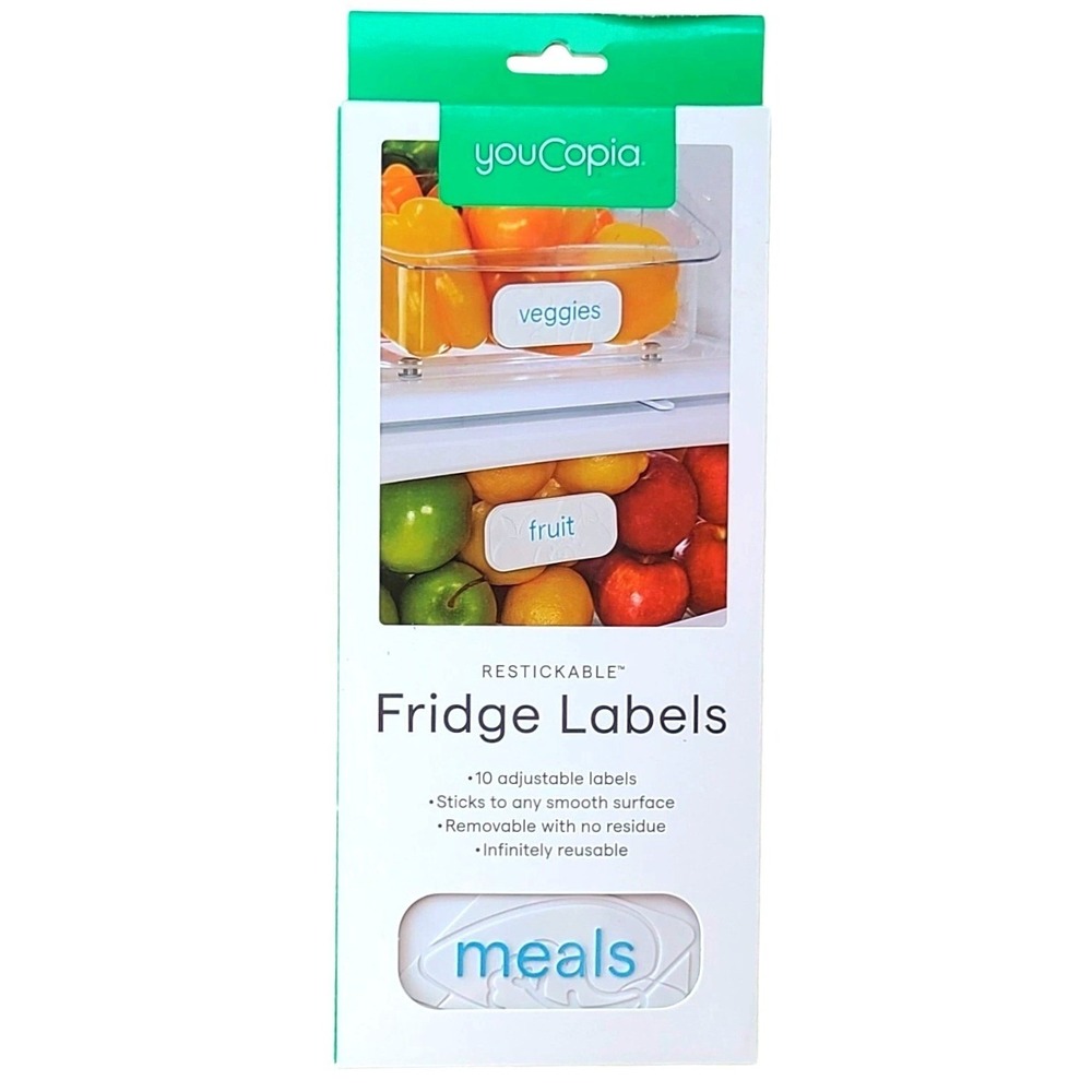 YouCopia Restickable Fridge Labels Organizer‎ Reusable Stick Durable Kitchen